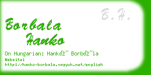 borbala hanko business card